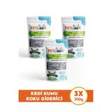 Petlook Kedi Kumu Koku Giderici, Bor ve Aktif Karbonlu Koku Giderici Kokusuz 300 GR, 3'lü Set