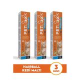 Petlook Kedi Maltı Hairball Tüy Yumağı Önlemeyi Destekleyen Kedi Maltı, Kedi Ödülü, Kedi Vitamini 3'lü Set