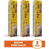 Petlook Kedi Tüy Dökümü Engelleyici Biotin Kedi Maltı, Kedi Vitamini, Kedi Ödülü 3'lü Ekonomik Set