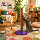 Petody Orchid – Doğal Ahşap 60 cm Kedi Tırmalama Direği (Jüt İp)