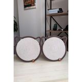Petolojim Dekoratif El Yapımı Kedi/köpek Mama ve Su Kabı Paspası - Krem - Jüt