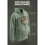 Petolojim Pati Kucağı Sweatshirt (Kanguru Keseli Kedi-Köpek Taşıma Kıyafeti) L/XL Beden Oversize
