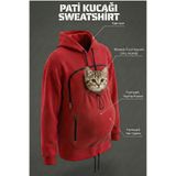 Petolojim Pati Kucağı Sweatshirt (Kanguru Keseli Kedi-Köpek Taşıma Kıyafeti) S/M Beden Oversize