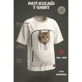 Petolojim Pati Kucağı Tshirt (Kanguru Keseli Kedi-Köpek Taşıma Kıyafeti) S/M Beden Oversize