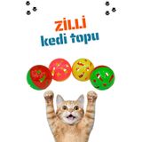 Petolojim Renkli Çıngıraklı Evcil Hayvan Oyun Topu (4 Adet)