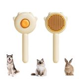 Petpurr Pati Kedi Saç Fırçası, Açma Düğmeli, Kendi Kendini Temizleyen Kedi Fırçası, Dökülmek için Evcil Hayvan Tarağı, Uzun ve Kısa Saç Bakımı için Evcil Hayvan Saç Fırçası Kedi Köpekleri - Sarı