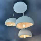 Petra Doğal Taş Efektli 30 cm Çap 3'lü Modern Beton Avize - Beyaz