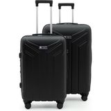 Petra Lüx 2'li Abs Valiz Seti Büyük & Orta - Siyah - Büyük+Orta
