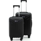 Petra Lüx 2'li Abs Valiz Seti Orta & Küçük - Siyah - Orta+Küçük