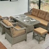 Petra Rattan 3 1 1 Masa 2puf Bahçe Balkon Mobilyası,Kiremit