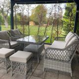 Petra Rattan 3 1 1 Masa 2puf Bahçe Balkon Mobilyası,vizon