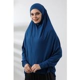 Petrol Hazır Pratik Sultanbaş Tesettür Kollu Penye Sufle Eşarp Hijab