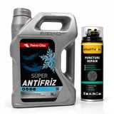 Petrol Ofisi Super Antifriz (Yeşil) 3Lt + Lastik Tamir Kiti 400 Ml