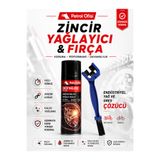 Petrol Ofisi Zincir Yağlayıcı Sprey + Çift Taraflı Motosiklet Bisiklet Zincir Fırçası