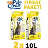 Pets Clean Natural Kokusuz 2x10 lt Kedi Kumu