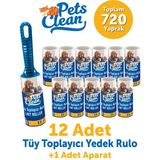 Pet's Clean Tüy Toplayıcı Yedek 12LI+APARAT 1 Adet - Mavi - Pembe