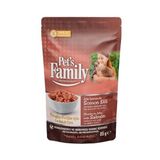 Pets Family Kedi Ödül Maması, Jöleli, 85 gr x 24 Paket (85, Somonlu - Yetişkin)