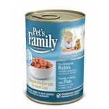 Pets Family Konserve Kedi Maması 400 gr x 12 Kutu (Balıklı - Yetişkin)