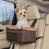 PetSafe Happy Ride köpekler, arabalar, kamyonlar ve SUV için koltuk yükseltici, kolay ayarlanabilir kayış, dayanıklı polar iç astar makinede yıkanabilir ve kolay temizlenir, orta, kahverengi