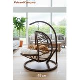 PetsandCompany El Örgüsü Kedi Salıncağı Kahverengi Hamak ve Yatak, Kadın Emeği Lüks Tasarım Kedi Evi, Minderli