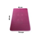 Petscape Elekli Kedi Tuvalet Önü Paspası Kedi Kumu Paspası - 60x42cm Sert Plastik - Pembe