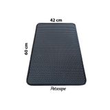 Petscape Elekli Kedi Tuvaleti Önü Paspası – Kedi Kumu Toplayıcı – Çift Katmanlı Sert Plastik 60x42cm - Gri