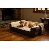 Petshill viscopet Premium Sofa Blok sungerli Alezli Fermuarlı Yıkanabilir Köpek Yatağı-S-latte (Medium)