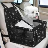 PetsHome Köpek araba koltuğu, katlanabilir köpek araba yükseltici koltuk, su geçirmez, nefes alabilen Oxford seyahat çantası, küçük ve orta köpekler, köpek yavruları ve evcil hayvanlar için - siyah