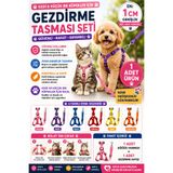 Petshop 1 CM Kedi ve Küçük Irk Köpek Gezdirme Tasması Göğüs Tasması Seti Ayarlanabilir – 1 Adet (Renk Değişkenlik Gösterebilir)