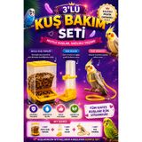 Petshop Akıllı Kuş Yemliği + Kuş Suluğu + Kuş Tasması 3’lü Kuş Seti