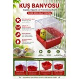 Petshop Kapaklı Kuş Banyoluğu – Kafes İçi Askılı Şeffaf Kuş Banyo Kabı | Muhabbet Kuşu, Kanarya, Papağan ve İspinozlar İçin ( Renk Değişkenlik Gösterebilir )