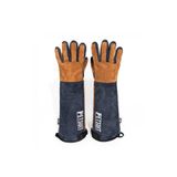 Petsuit Kedi Tutma Yakalama Eldiveni - 55 CM - Kol Kemerli - %100 Deri - Lacivert/Taba