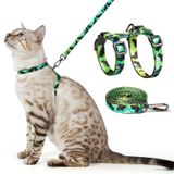 PetThem Kedi Koşum Takımı ve Tasma Seti - Kedi için Kaçış Korumalı Yelek Koşum, Rahat, Yumuşak, Hafif, Küçük, Orta Büyük Kediler için Kolay Ayarlanabilir Kedi Yaka Koşum Takımı (Kedi Fısıltıları)
