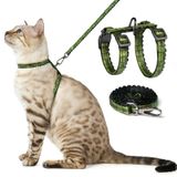 PetThem Kedi Koşum Takımı ve Tasma Seti - Kediler için Kaçış Korumalı Yelek Koşum, Rahat, Yumuşak, Hafif, Küçük, Orta Büyük Kediler için Kolay Ayarlanabilir Kedi Yaka Koşum Takımı (Growling Timsah)