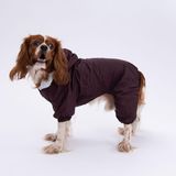Pettrend Kahverengi Kürklü Tulum Yağmurluk Küçük Irk Yağmurluk Köpek Kıyafeti Köpek Yağmurluğu