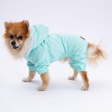 Pettrend Mint Kürklü Tulum Yağmurluk Küçük Irk Yağmurluk Köpek Kıyafeti Köpek Yağmurluğu L