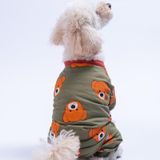 Pettrend Teddy Ted Penye Tulum Kedi Köpek Tulumu Kedi Köpek Kıyafeti Köpek Pijaması haki