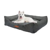 PETTY COMFORT-Köpek Yatağı-Gri-Büyük ırk-Fermuarlı-Yıkanabilir-Silinebilir (X-Large) (Gri)