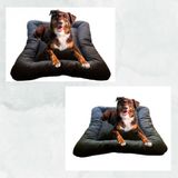 PETTY COMFORT-Köpek Yatağı minderi-Orta ırk -Büyük ırk-Çift taraflı-Yıkanabilir-Elyaf dolgulu-Yerli üretim (Gri Kazayağı/Antrasit, Medium)