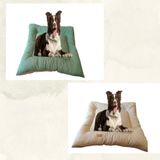 PETTY COMFORT-Köpek Yatağı minderi-Orta ırk-Büyük ırk -Çift taraflı-Yıkanabilir-Elyaf dolgulu-Yerli üretim (Yeşil/Bej, Large)