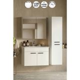 Petunya 80+35 Cm Beyaz Mdf Seramik Lavabolu Asma Banyo Dolabı Takımı