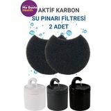 Petyco Seramik Kedi Su Pınarı Yedek Filtre – 2'li Paket - Siyah