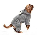 Petza Küçük ve Orta Irk Köpek Pijama Polar Tulum - Yumbo Gri - Köpek Kıyafeti, S