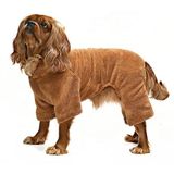 Petza Küçük ve Orta Irk Köpek Pijama Polar Tulum - Yumbo Kahverengi - Köpek Kıyafeti, S