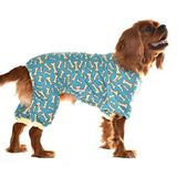 Petza Küçük ve Orta Irk Köpek Pijama Tulum - Bones - Köpek Kıyafeti, S