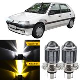 Peugeot 106 1991-2004 Uyumlu Mercekli Far Ampulü Led Xenon Çift Renk Sarı-Beyaz Far Şimşek Etkili CSP Led Lamba Uzun Kısa 2 Adet Takım