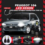 Peugeot 106 1993-2002 Uzun-kısa Far Uyumlu Şimşek Etkili Led Xenon Light Series H4