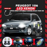 Peugeot 106 1993-2002 Uzun-kısa Far Uyumlu Şimşek Etkili Led Xenon Pro Series H4