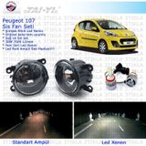 Peugeot 107 2005-2012 Beyaz Led Xenon Sis Farı Seti