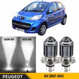 Peugeot 107 2007-2013 Uyumlu Mercekli Far Ampulü Led Xenon Beyaz Renk Far Şimşek Etkili Csp Led Lamba Uzun Kısa 2 Adet Takım
